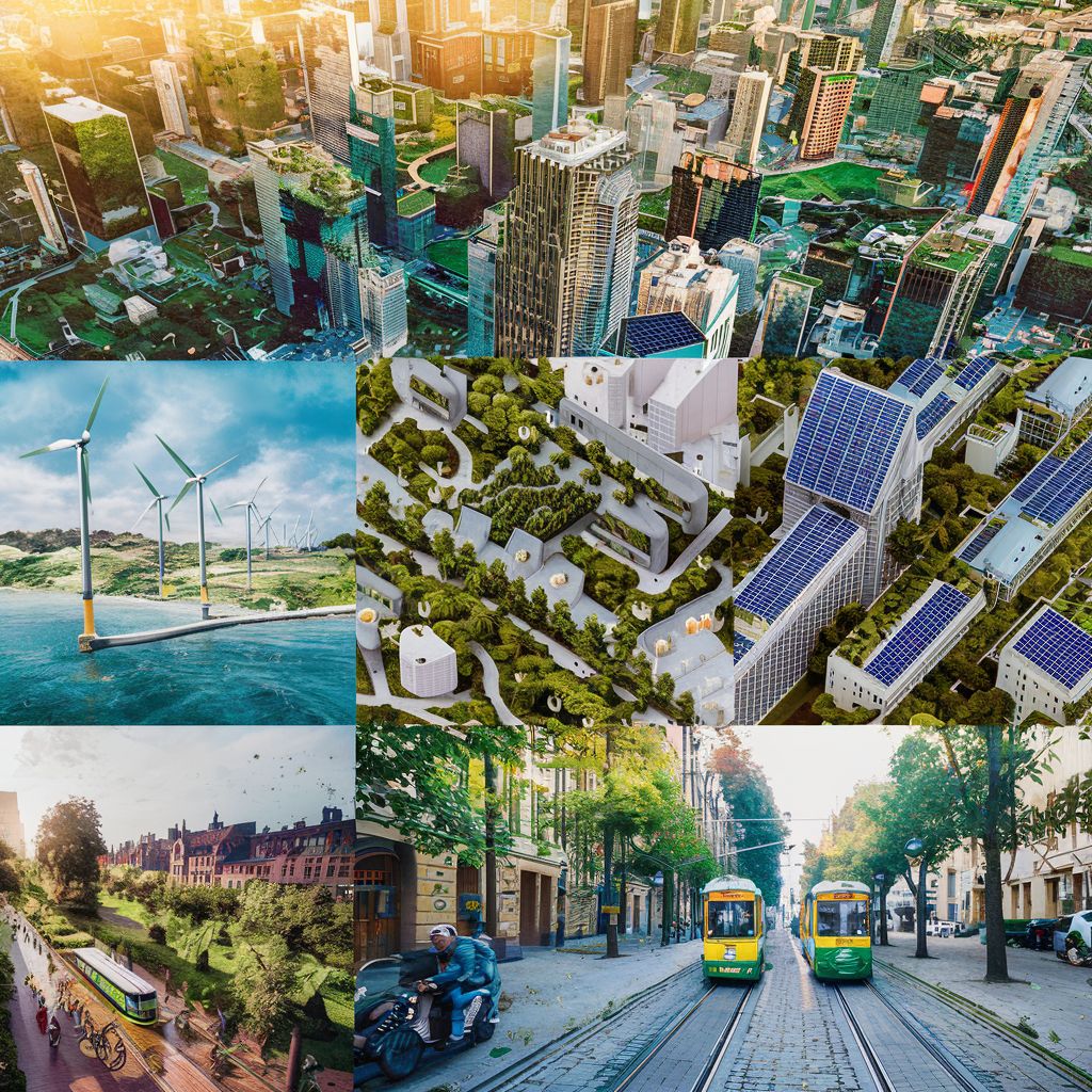 Várias imagens de cidades sustentáveis pelo mundo.